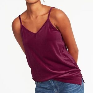 Old Navy Velvet Cami Top 2XL Winter Wine Burgundy Soft Whimsigoth Romantic